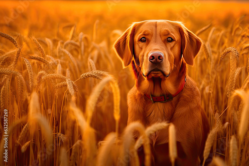 Wheat Field Reflections with a Canine