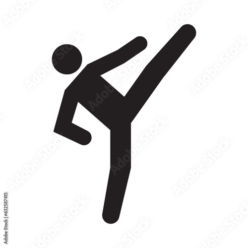 Taekwondo player icon. Olympic athlete icon.
