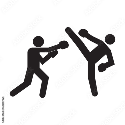 Taekwondo player icon. Olympic athlete icon.
