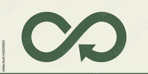 circular economy icon circular arrow process symbol endless loop logo concept of environmentally responsible green corporate industrial business, recycling. vector graphic illustration