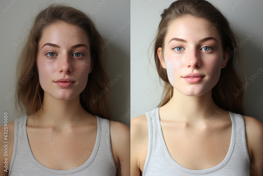 Hydrated and Glowing Skin after Mask Application Generative AI Hydrated and Glowing Skin after Mask Application Generative AI