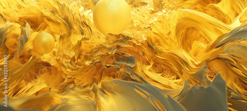 Yellow Dense Liquid Paint Smoky and Foggy Abstract Background AI Generative