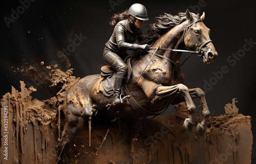 Rider in action, man riding a horse, equestrian sport, equestrian theme