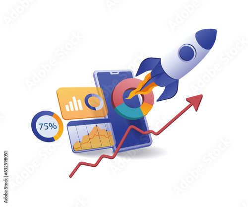 The rocket launches from the smartphone