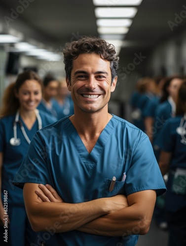 The smile of the medical staff. Generated by AI
