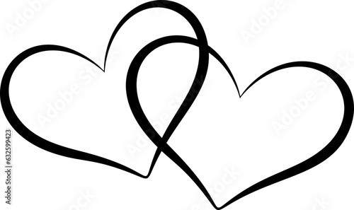Two Hearts Elegant Logo Illustration