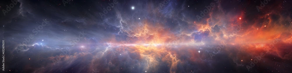 Panorama,stars, space, suns , astronomy, universe, and planets background, wallpapers. AI generated.