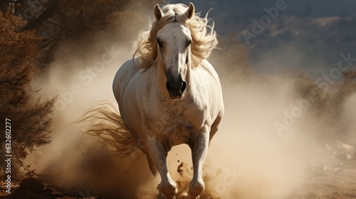 white horse , ai generative