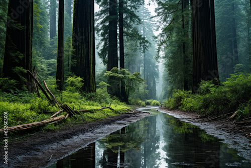 Mesmerizing Redwood Forest Generative AI