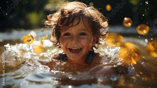 child in water, ai generative