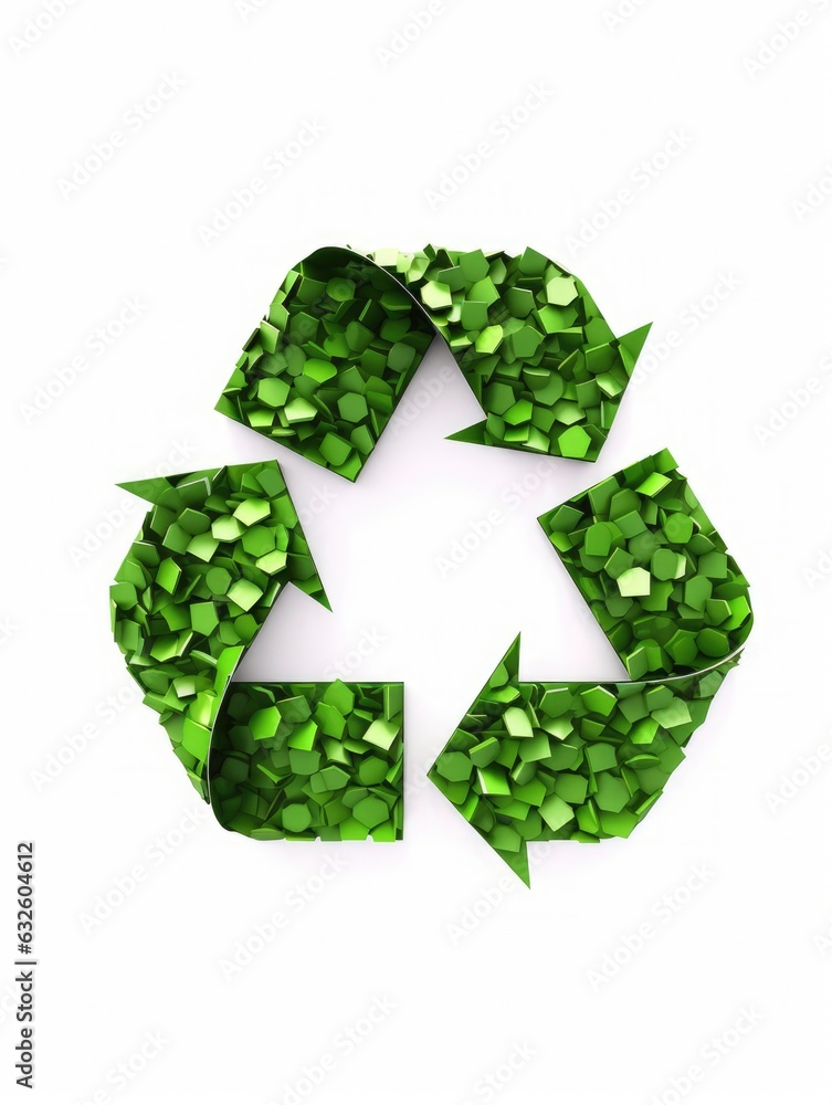 Environmentally friendly recycling concept. 3D rendering of the green icon. Generated by AI Environmentally friendly recycling concept. 3D rendering of the green icon. Generated by AI