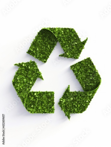 Environmentally friendly recycling concept. 3D rendering of the green icon. Generated by AI