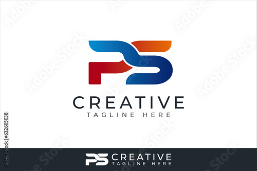 Modern PS logo. letter ps icon 