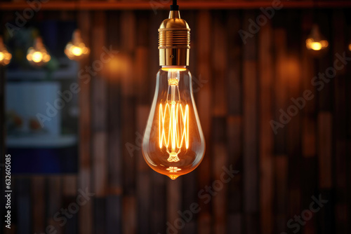 Decorative modern light bulb in the room