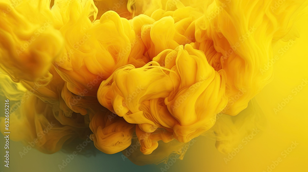 Yellow Dense Liquid Paint Smoky and Foggy Abstract Background AI Generative Yellow Dense Liquid Paint Smoky and Foggy Abstract Background AI Generative
