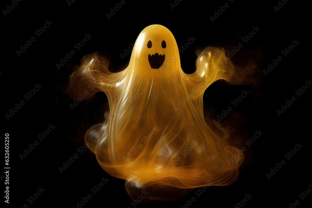 Ghost in a yellow glow. Generated by AI Ghost in a yellow glow. Generated by AI