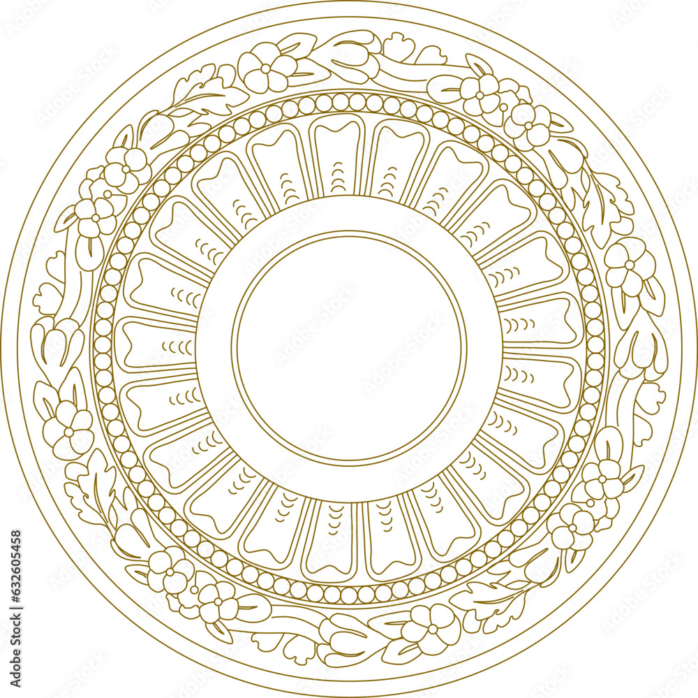 Vector sketch illustration design baground pattern rosette detailed classic roman greek floral style