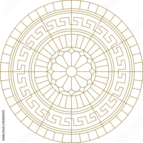 Classic roman greek detailed baground pattern rosettes detail illustration vector sketch