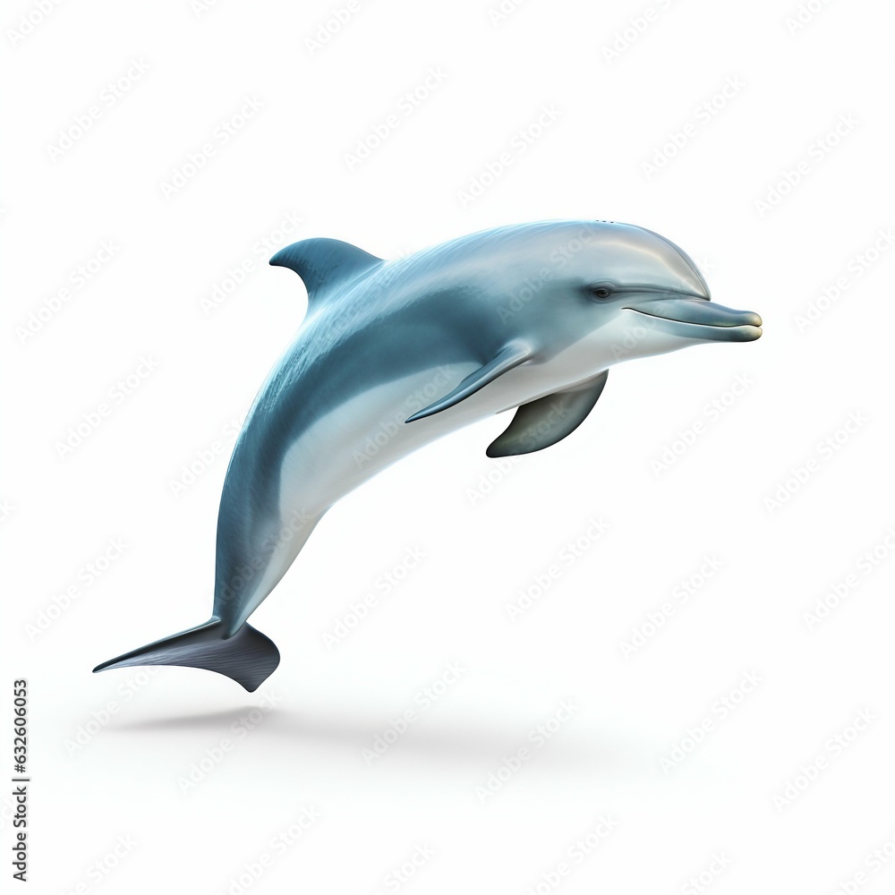 Dolphin Isolated on White Background. Generative ai Dolphin Isolated on White Background. Generative ai
