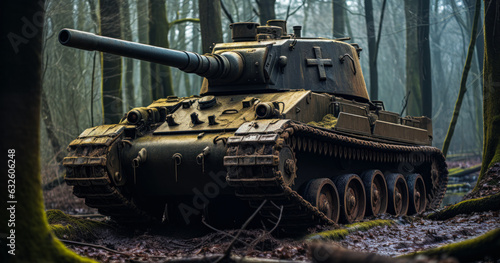 Historic World War 2 Tank in Woodland Setting