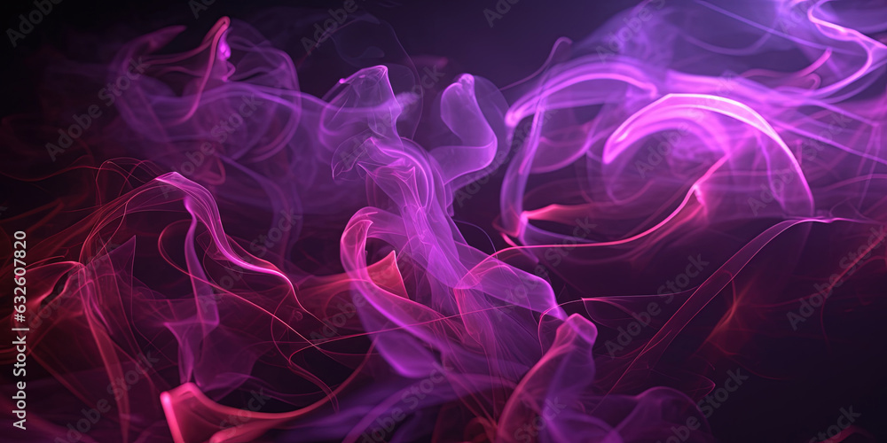 Fototapeta premium Neon Liquid Smoke Purple Color Very Detailed Abstract Background AI Generative