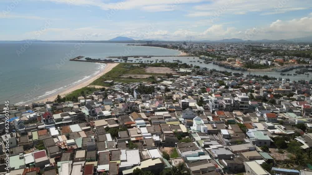 The aerial view of Phan Thiet in Vietnam The aerial view of Phan Thiet in Vietnam