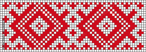Vector illustration of Ukrainian ornament in stylized style, identity, vyshyvanka, embroidery for print clothes, websites, banners