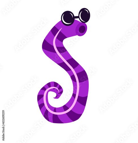 vector illustration of cute roundworm