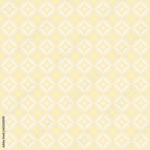 Golden background, geometric seamless luxury pattern made of lines as main elements.