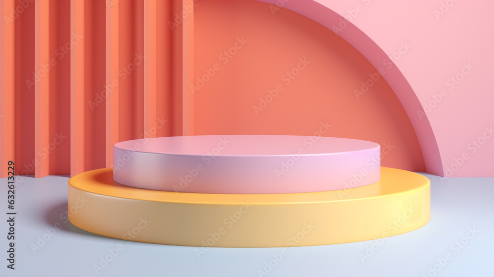 3d Pastel podium for your product. Generative AI. 3d Pastel podium for your product. Generative AI.