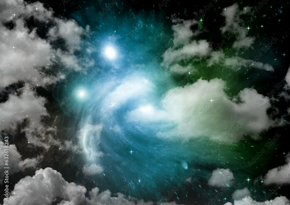 galaxy in a free space. 3D rendering
