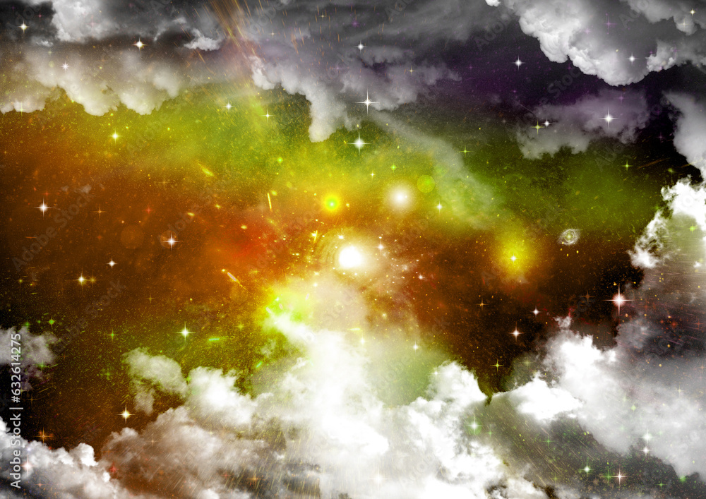 galaxy in a free space. 3D rendering