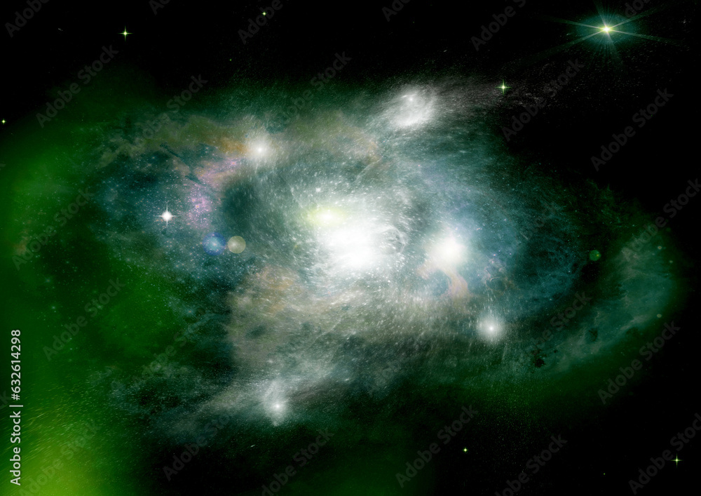 galaxy in a free space. 3D rendering