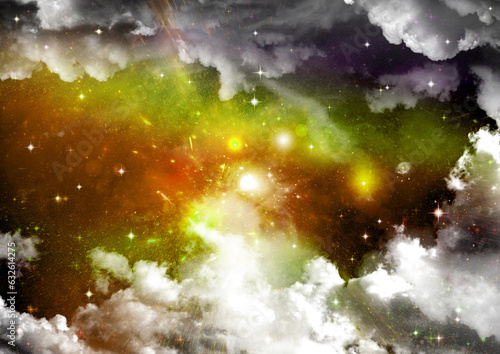Obraz na płótnie galaxy in a free space. 3D rendering w salonie
