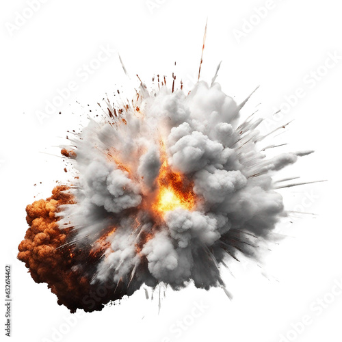 Explosion, white background. photo