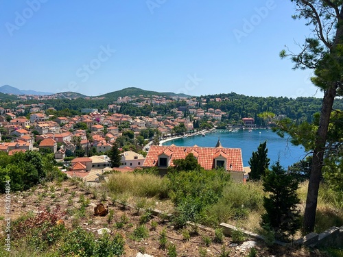 Panoramic view of Cavtat, Croatia photo