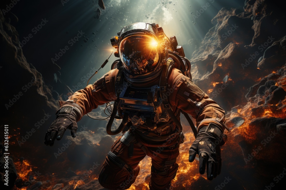 Naklejka premium Future of travel, space tourism train