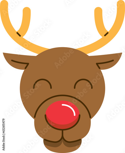 Christmas reindeer flat icon