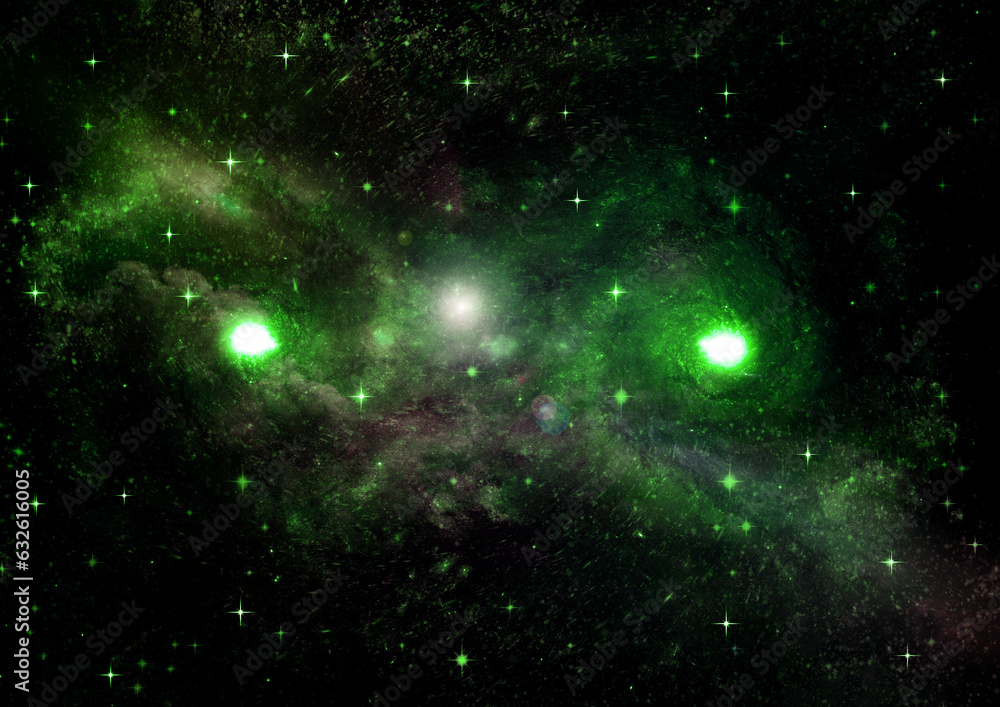 galaxy in a free space. 3D rendering