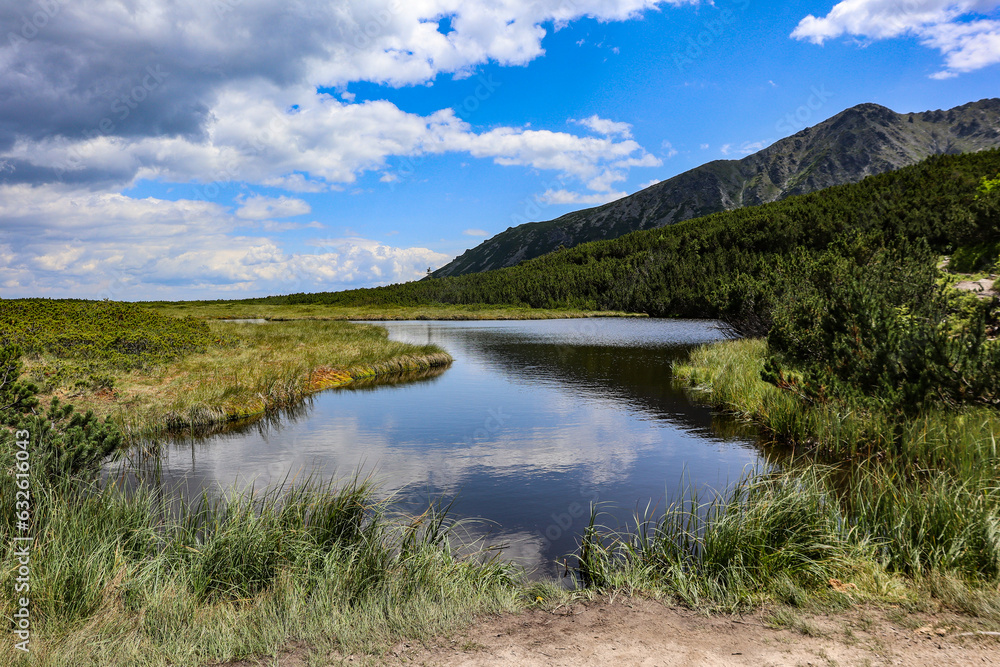 Lake in the High Tatra mountains landscape