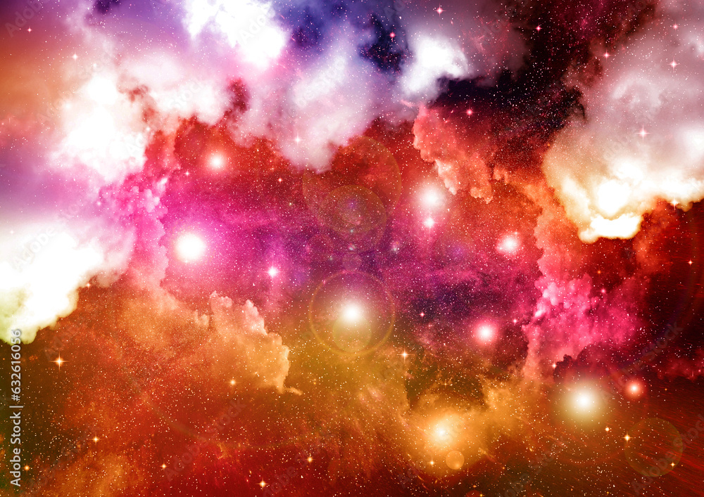 galaxy in a free space. 3D rendering
