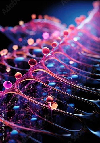 Close-up of neurons cells in fluorescent light. Neural network. Nervous ...