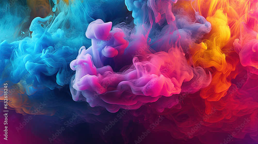 Rainbow Colored Dense Liquid Paint Smoky and Foggy Background AI Generative Rainbow Colored Dense Liquid Paint Smoky and Foggy Background AI Generative