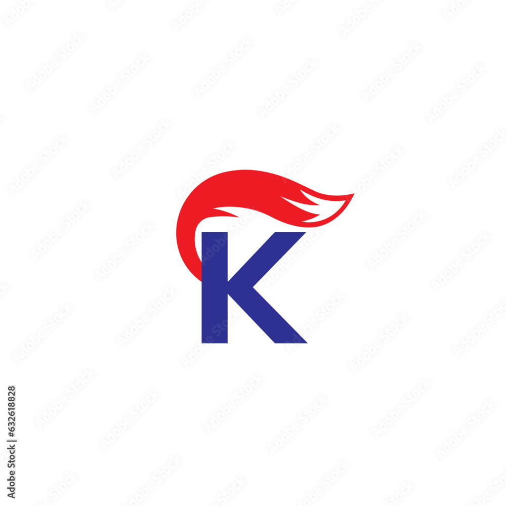 FOX creative modern logo and K letter logo simple design with vector graphic. FOX creative modern logo and K letter logo simple design with vector graphic.