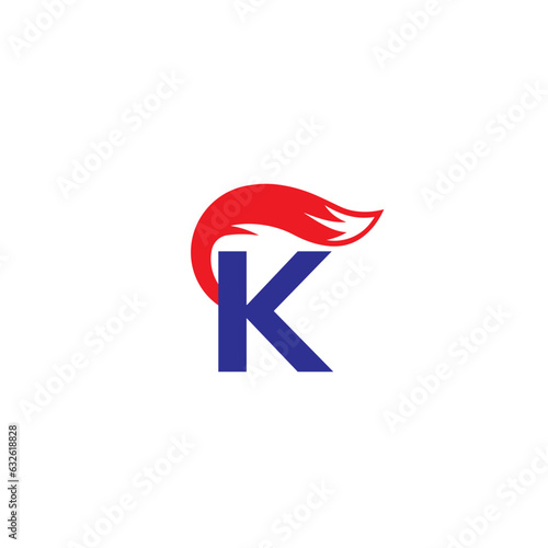   FOX creative modern logo and  K letter logo  simple design with vector graphic.
