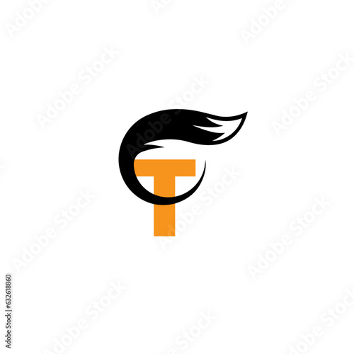   FOX creative modern logo and  T letter logo  simple design with vector graphic.