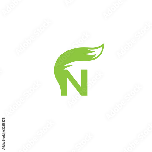   FOX creative modern logo and  N letter logo  simple design with vector graphic.