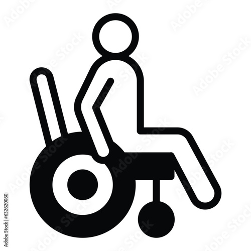 A chair fitted with wheels for use who is unable to walk 