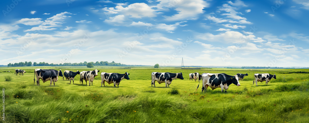 custom made wallpaper toronto digitalBlack and white cows in a grassy field on a bright and sunny day