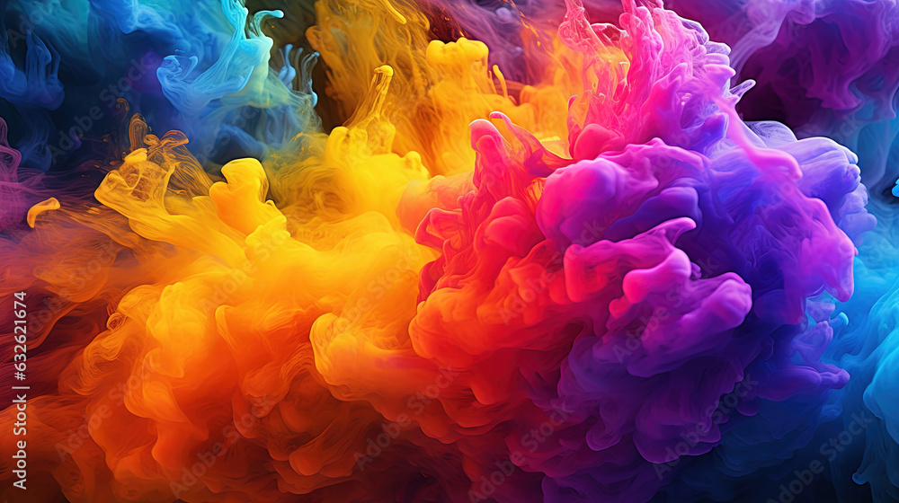 Fototapeta premium Multicolored Dense Liquid Smoky Abstract Background Generative AI